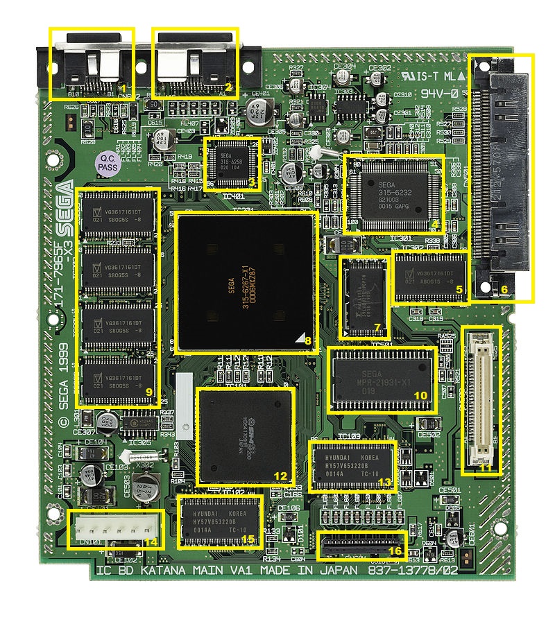 01b.-SegaDreamcastMotherboardTop